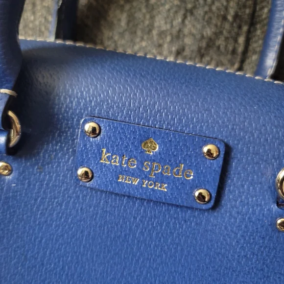 Kate Spade Alessa Wellesley Blue Leather Satchel - Picture 13 of 15